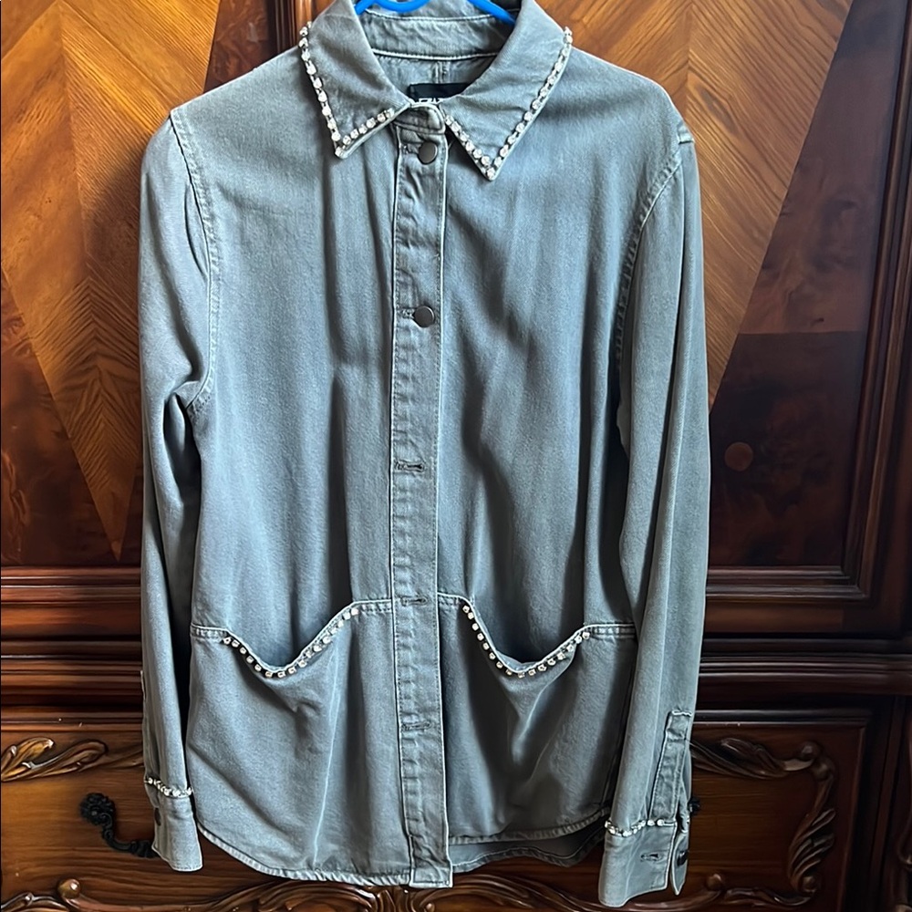 Zara Studded Gray Women's Jacket